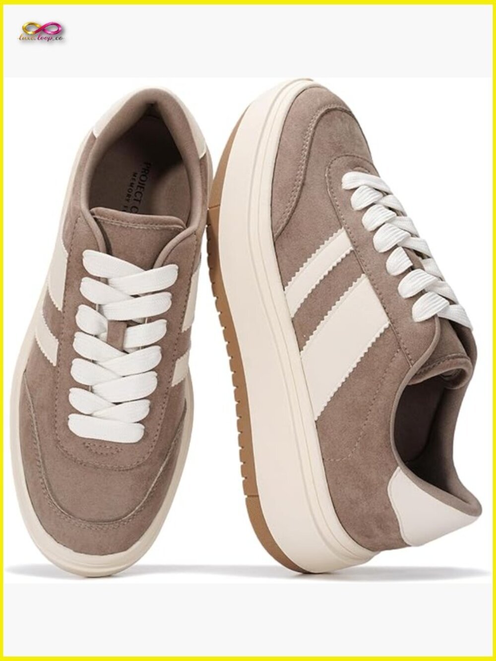 Platform Sneakers Lightweight Memory Foam Insole Non-Slip Fashion Athletic Shoes